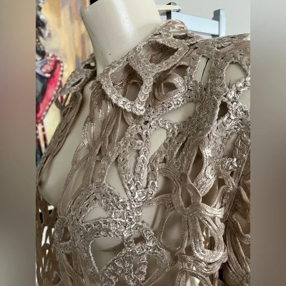 RANI ARABELLA Gold Lace Topper Jacket - Picture 14 of 15